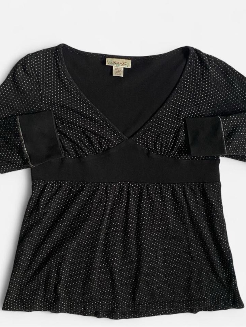 Vintage Y2K black polka dot babydoll top